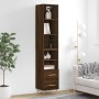 Aparador alto madera contrachapada roble marrón 34,5x34x180 cm de vidaXL, Aparadores - Ref: Foro24-3189756, Precio: 94,63 €, ...