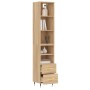 Aparador de madera contrachapada roble Sonoma 34,5x34x180 cm de vidaXL, Aparadores - Ref: Foro24-3189744, Precio: 94,11 €, De...