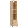 Aparador de madera contrachapada roble Sonoma 34,5x34x180 cm de vidaXL, Aparadores - Ref: Foro24-3189744, Precio: 94,11 €, De...