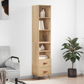 Aparador de madera contrachapada roble Sonoma 34,5x34x180 cm de vidaXL, Aparadores - Ref: Foro24-3189736, Precio: 96,95 €, De...