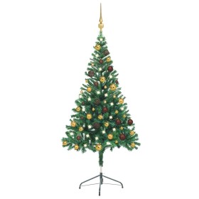 Árbol de Navidad artificial con luces y bolas 380 ramas 150 cm de vidaXL, Arboles de navidad - Ref: Foro24-3077488, Precio: 4...