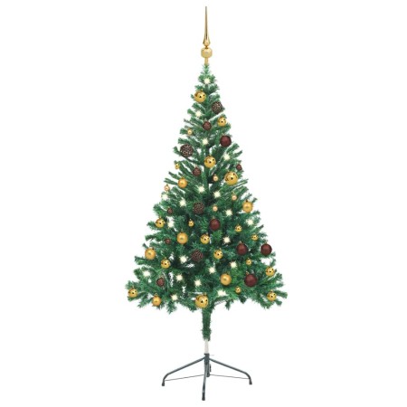 Künstlicher Weihnachtsbaum mit Lichtern und Kugeln 380 Äste 150 cm von vidaXL, Weihnachtsbäume - Ref: Foro24-3077488, Preis: ...