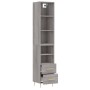 Aparador alto madera contrachapada gris Sonoma 34,5x34x180 cm de vidaXL, Aparadores - Ref: Foro24-3189755, Precio: 93,99 €, D...