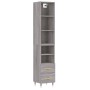 Aparador alto madera contrachapada gris Sonoma 34,5x34x180 cm de vidaXL, Aparadores - Ref: Foro24-3189747, Precio: 93,62 €, D...