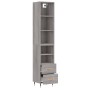 Aparador alto madera contrachapada gris Sonoma 34,5x34x180 cm de vidaXL, Aparadores - Ref: Foro24-3189747, Precio: 93,62 €, D...