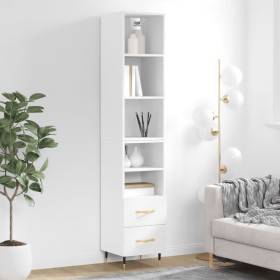 Tall white plywood highboard 34.5x34x180 cm by vidaXL, Sideboards - Ref: Foro24-3189741, Price: 91,98 €, Discount: %