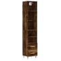 Aparador de madera contrachapada roble ahumado 34,5x34x180 cm de vidaXL, Aparadores - Ref: Foro24-3189746, Precio: 87,68 €, D...