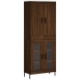 Aparador alto madera contrachapada marrón roble 69,5x34x180 cm de vidaXL, Aparadores - Ref: Foro24-3199632, Precio: 176,99 €,...