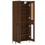 Aparador alto madera contrachapada marrón roble 69,5x34x180 cm de vidaXL, Aparadores - Ref: Foro24-3199632, Precio: 176,99 €,...