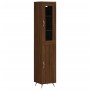 Aparador alto madera contrachapada roble marrón 34,5x34x180 cm de vidaXL, Aparadores - Ref: Foro24-3199152, Precio: 102,99 €,...