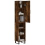 Aparador de madera contrachapada roble ahumado 34,5x34x180 cm de vidaXL, Aparadores - Ref: Foro24-3199006, Precio: 87,88 €, D...