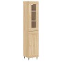 Aparador de madera contrachapada roble Sonoma 34,5x34x180 cm de vidaXL, Aparadores - Ref: Foro24-3199476, Precio: 106,99 €, D...