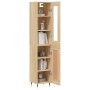 Aparador de madera contrachapada roble Sonoma 34,5x34x180 cm de vidaXL, Aparadores - Ref: Foro24-3199476, Precio: 106,99 €, D...