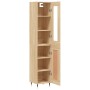 Aparador de madera contrachapada roble Sonoma 34,5x34x180 cm de vidaXL, Aparadores - Ref: Foro24-3199476, Precio: 106,99 €, D...