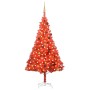 Árbol de Navidad preiluminado con luces y bolas rojo 210 cm de vidaXL, Arboles de navidad - Ref: Foro24-3077515, Precio: 79,2...