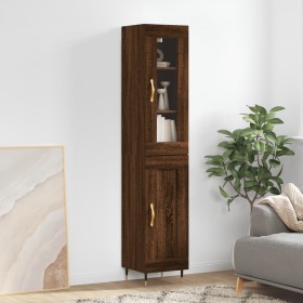 Tall brown oak plywood sideboard 34.5x34x180 cm by vidaXL, Sideboards - Ref: Foro24-3199480, Price: 101,99 €, Discount: %