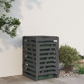 Gray pine wood garbage can shed 84x90x128.5 cm by vidaXL, Waste container supports - Ref: Foro24-825102, Price: 166,06 €, Dis...