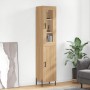 Aparador de madera contrachapada roble Sonoma 34,5x34x180 cm de vidaXL, Aparadores - Ref: Foro24-3199180, Precio: 105,77 €, D...