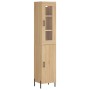 Aparador de madera contrachapada roble Sonoma 34,5x34x180 cm de vidaXL, Aparadores - Ref: Foro24-3199180, Precio: 105,77 €, D...