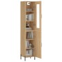 Aparador de madera contrachapada roble Sonoma 34,5x34x180 cm de vidaXL, Aparadores - Ref: Foro24-3199180, Precio: 105,77 €, D...