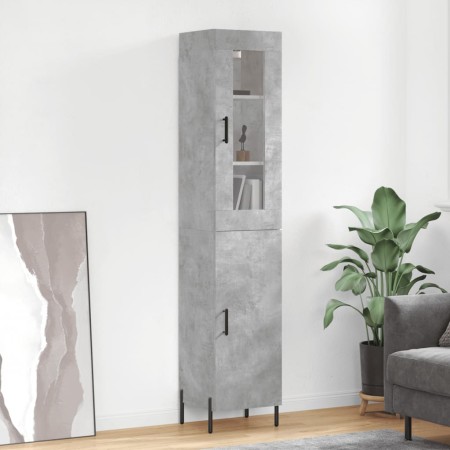 Aparador de madera contrachapada gris hormigón 34,5x34x180 cm de vidaXL, Aparadores - Ref: Foro24-3199181, Precio: 105,06 €, ...