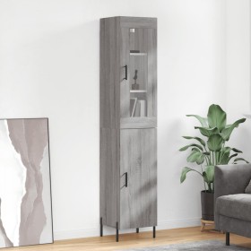 Aparador alto madera contrachapada gris Sonoma 34,5x34x180 cm de vidaXL, Aparadores - Ref: Foro24-3199183, Precio: 107,99 €, ...