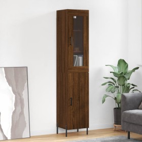 Tall brown oak plywood sideboard 34.5x34x180 cm by vidaXL, Sideboards - Ref: Foro24-3199184, Price: 107,87 €, Discount: %