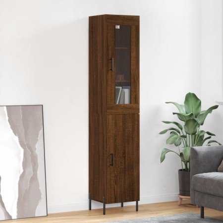 Tall brown oak plywood sideboard 34.5x34x180 cm by vidaXL, Sideboards - Ref: Foro24-3199184, Price: 107,99 €, Discount: %