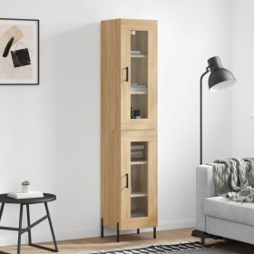 Oak Sonoma plywood sideboard 34.5x34x180 cm by vidaXL, Sideboards - Ref: Foro24-3199436, Price: 103,99 €, Discount: %