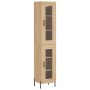 Aparador de madera contrachapada roble Sonoma 34,5x34x180 cm de vidaXL, Aparadores - Ref: Foro24-3199436, Precio: 104,63 €, D...