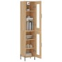 Aparador de madera contrachapada roble Sonoma 34,5x34x180 cm de vidaXL, Aparadores - Ref: Foro24-3199436, Precio: 104,63 €, D...