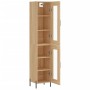 Aparador de madera contrachapada roble Sonoma 34,5x34x180 cm de vidaXL, Aparadores - Ref: Foro24-3199436, Precio: 104,63 €, D...