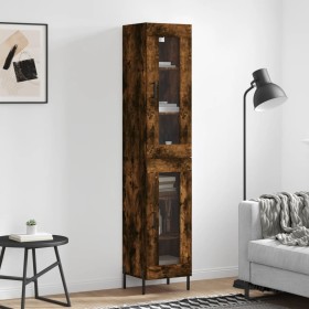 Aparador de madera contrachapada roble ahumado 34,5x34x180 cm de vidaXL, Aparadores - Ref: Foro24-3199438, Precio: 102,99 €, ...