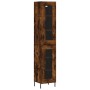 Aparador de madera contrachapada roble ahumado 34,5x34x180 cm de vidaXL, Aparadores - Ref: Foro24-3199438, Precio: 103,56 €, ...