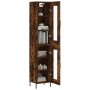 Aparador de madera contrachapada roble ahumado 34,5x34x180 cm de vidaXL, Aparadores - Ref: Foro24-3199438, Precio: 103,56 €, ...