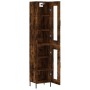 Aparador de madera contrachapada roble ahumado 34,5x34x180 cm de vidaXL, Aparadores - Ref: Foro24-3199438, Precio: 103,56 €, ...