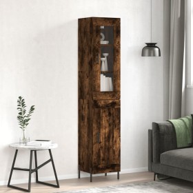 Aparador de madera contrachapada roble ahumado 34,5x34x180 cm de vidaXL, Aparadores - Ref: Foro24-3199502, Precio: 106,99 €, ...