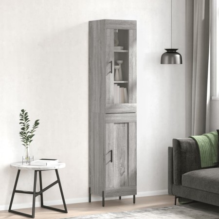 Tall Sonoma gray plywood sideboard 34.5x34x180 cm by vidaXL, Sideboards - Ref: Foro24-3199503, Price: 110,40 €, Discount: %