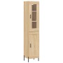 Aparador de madera contrachapada roble Sonoma 34,5x34x180 cm de vidaXL, Aparadores - Ref: Foro24-3199500, Precio: 107,38 €, D...