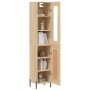 Aparador de madera contrachapada roble Sonoma 34,5x34x180 cm de vidaXL, Aparadores - Ref: Foro24-3199500, Precio: 107,38 €, D...