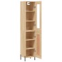 Aparador de madera contrachapada roble Sonoma 34,5x34x180 cm de vidaXL, Aparadores - Ref: Foro24-3199500, Precio: 107,38 €, D...