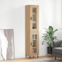 Aparador de madera contrachapada roble Sonoma 34,5x34x180 cm de vidaXL, Aparadores - Ref: Foro24-3199444, Precio: 103,29 €, D...