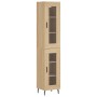 Aparador de madera contrachapada roble Sonoma 34,5x34x180 cm de vidaXL, Aparadores - Ref: Foro24-3199444, Precio: 103,29 €, D...