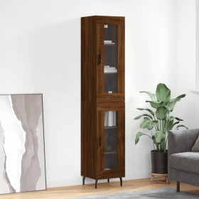 Tall brown oak plywood sideboard 34.5x34x180 cm by vidaXL, Sideboards - Ref: Foro24-3199448, Price: 103,60 €, Discount: %