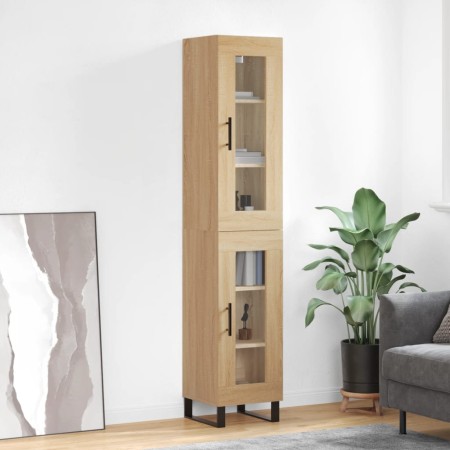 Aparador de madera contrachapada roble Sonoma 34,5x34x180 cm de vidaXL, Aparadores - Ref: Foro24-3199452, Precio: 109,20 €, D...