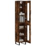 Aparador de madera contrachapada roble ahumado 34,5x34x180 cm de vidaXL, Aparadores - Ref: Foro24-3199454, Precio: 104,06 €, ...