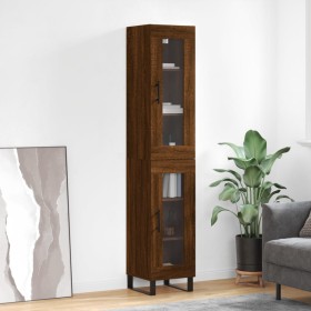 Tall brown oak plywood sideboard 34.5x34x180 cm by vidaXL, Sideboards - Ref: Foro24-3199456, Price: 106,99 €, Discount: %