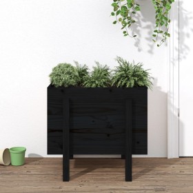 Solid black pine wood planter 62x50x57 cm by vidaXL, Pots and planters - Ref: Foro24-825209, Price: 72,99 €, Discount: %