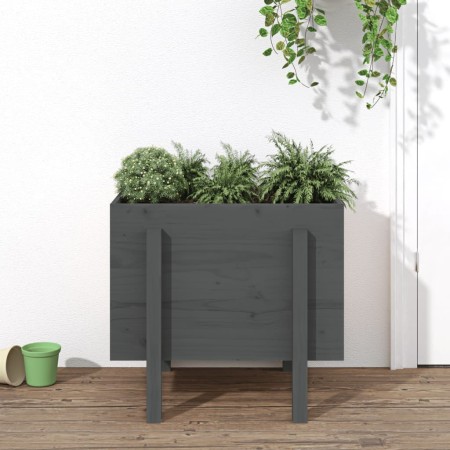 Solid gray pine wood planter 62x50x57 cm by vidaXL, Pots and planters - Ref: Foro24-825207, Price: 50,99 €, Discount: %