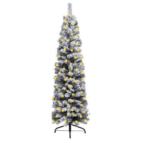 Schlanker Weihnachtsbaum mit Schnee PVC grün 150 cm von vidaXL, Weihnachtsbäume - Ref: Foro24-3077755, Preis: 55,19 €, Rabatt: %